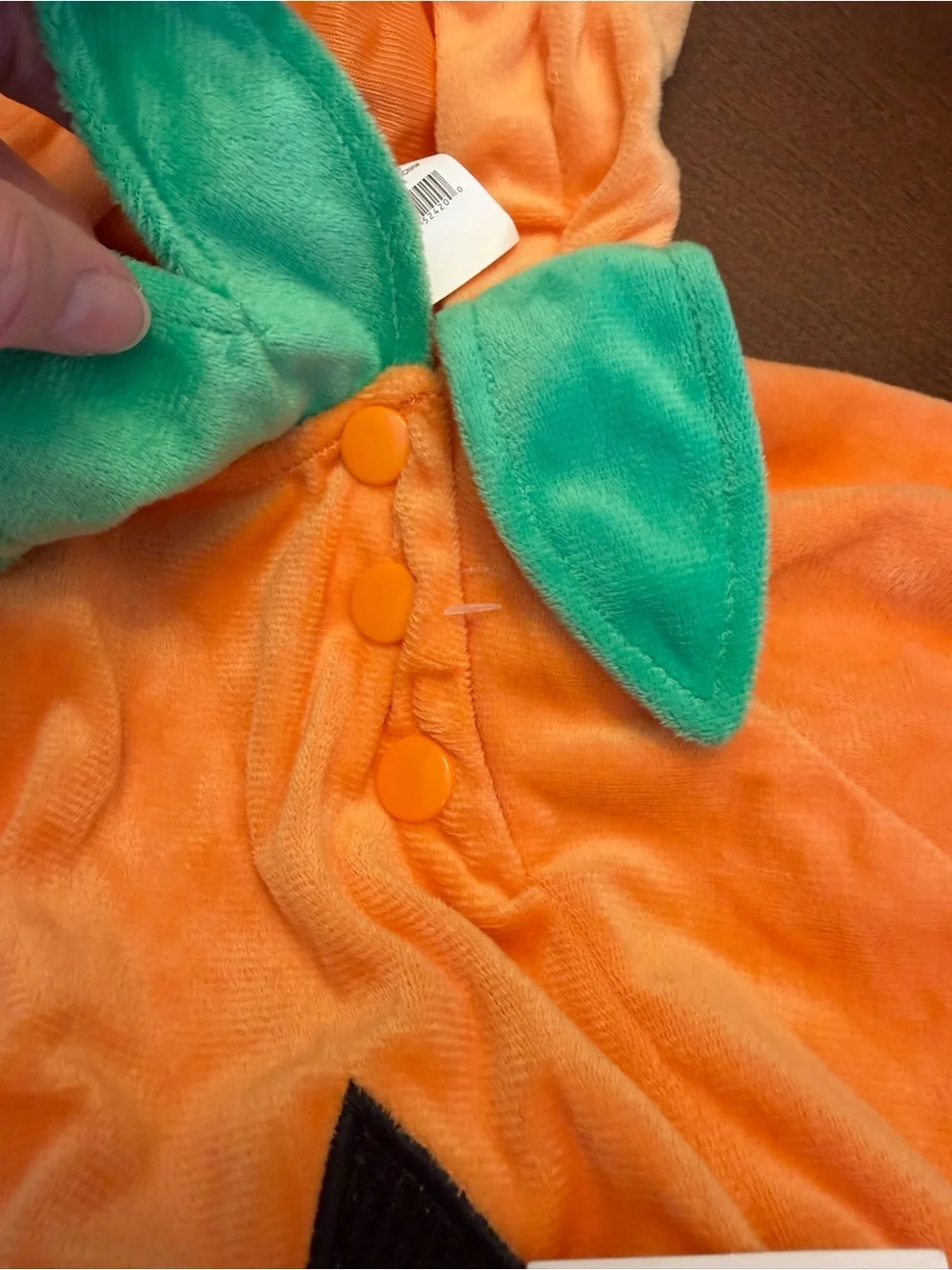 NWT Baby Pumpkin Halloween Costume 12-18M Plush Orange Hooded Jack O Lantern